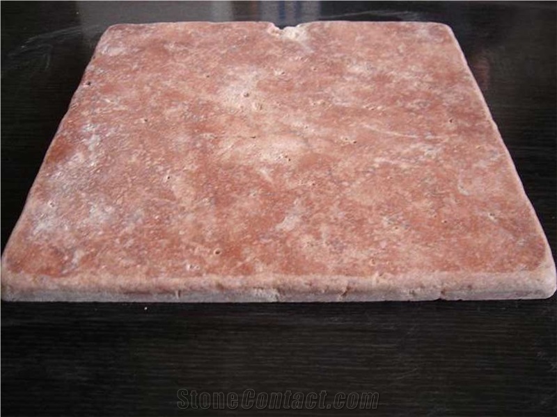 Antique Red Travertine Tumbled