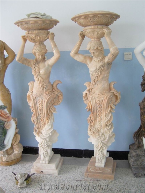 Yellow Marble Sculpture & Statue, Landscape Sculptures, Human Sculptures