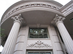 Columns, Grey Granite Architectural Roman Columns, Column Tops and Base