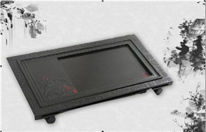 Natural Granite Tea Tray, Black Granite Tea Tray