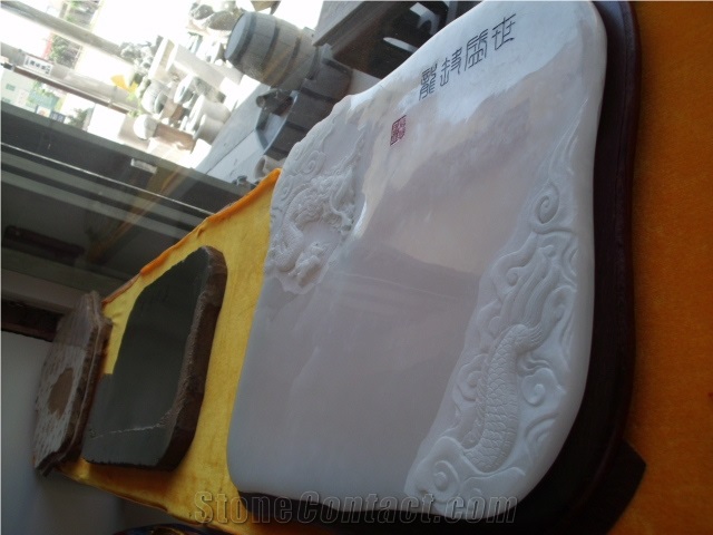 White Jade Tea Tray, White Onyx Tea Tray