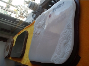 White Jade Tea Tray, White Onyx Tea Tray