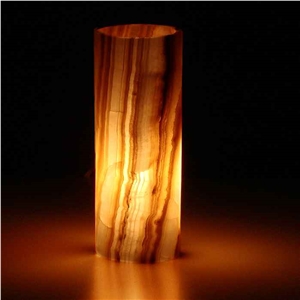 Yellow Onyx Lamp, Onyx Craft, Marquetry Onyx