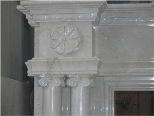 Marble Fireplace Mantel-Kangli Stone, Han Jade White Marble Fireplace Mantel