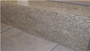 Popular Brazil Giallo Ornamental Yellow Granite Polished Custom Countertop, Kitchen Bench Bar, Table, Desk Top, Worktops, Natural Stone, Round Bullnose Edge Profile, High Quality Good Prices, Factory