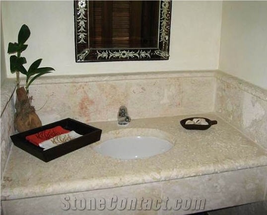 Classic Beige Coral Stone Vanity Tops
