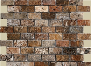 Scabos Travertine Brick Mosaic Scabos Travertine Brick Mosaic
