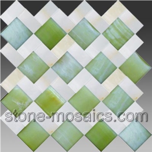 Green Onyx and White Onyx Arc Stone Mosaic 28 Green Onyx and White Onyx Arc Stone Mosaic 28