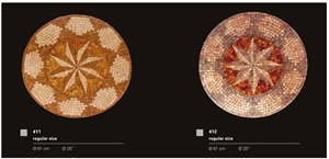 Round Travertine Mosaic Medallions