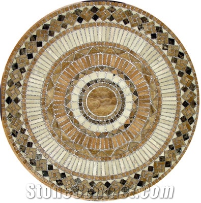 Natural Stone Mosaic Medallion