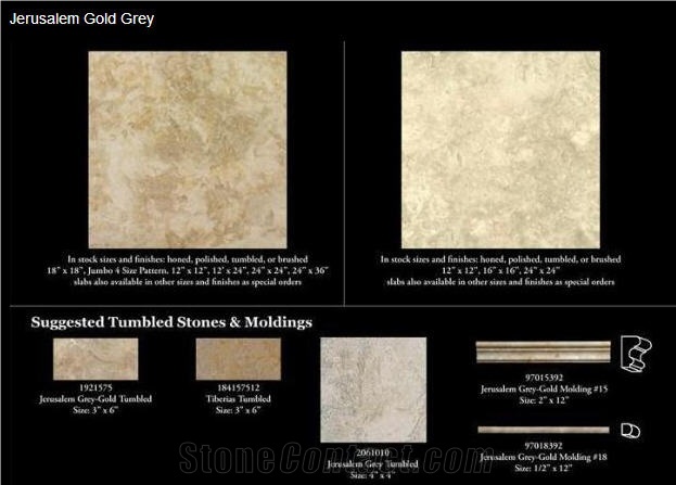 Jerusalem Gold Grey Limestone Slabs & Tiles