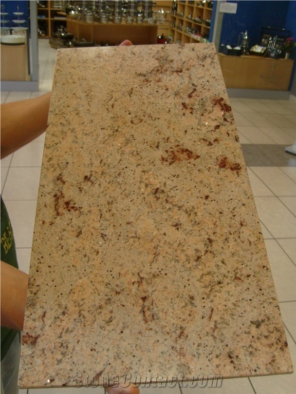 Shivakashi Yellow Granite Slabs & Tiles, India Yellow Granite