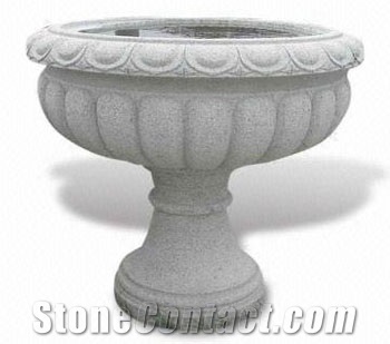 Grey Granite Flower Pot
