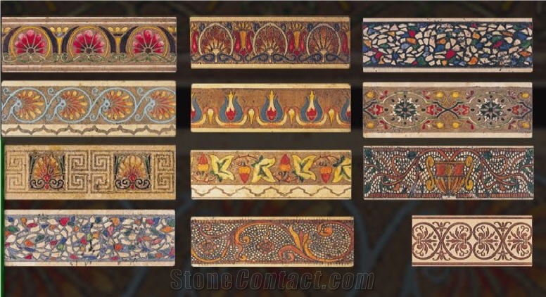 Embossed and Mosaic Stone Borders