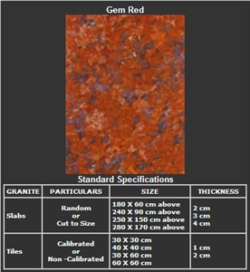 Gem Red Granite Slabs & Tiles, India Red Granite Gem Red Granite Slabs & Tiles, India Red Granite