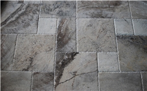 Silver Travertine French Pattern