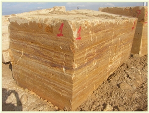 Yellow Travertine Block, Turkey Yellow Travertine