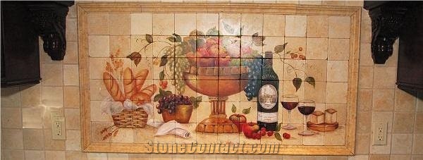 Travertine Backsplash Mosaic Picture