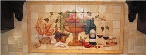 Travertine Backsplash Mosaic Picture