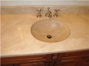 Beige Limestone Vanity Top