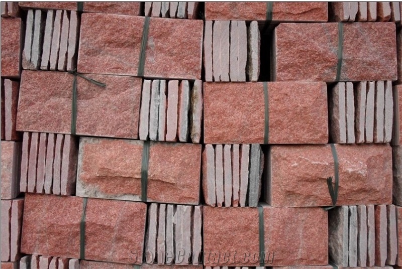 China Rose Red Quartzite Mushroom Stone