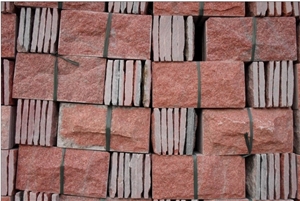 China Rose Red Quartzite Mushroom Stone