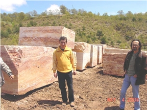 Gala Red Travertine Blocks