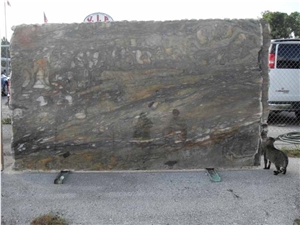 Blue Fire Granite Slab, Brazil Blue Granite