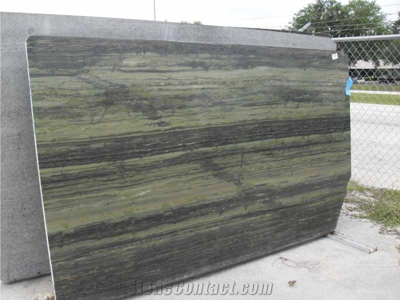 Verde Bamboo Quartzite Slab, Brazil Green Quartzite