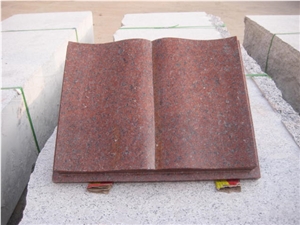 Red Granite Book Shape Slant Headstone Red Granite Book Shape Slant Headstone