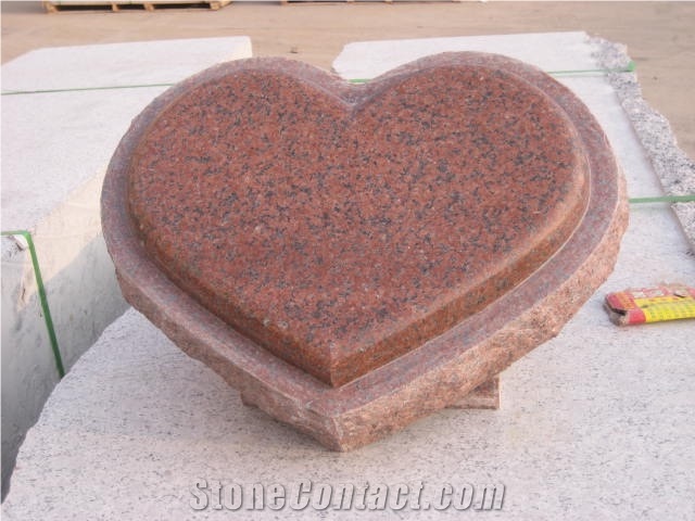 Red Granite Heart Monuments