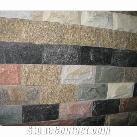Split Face Multicolor Quartzite Mushroom Stone for Walling Cladding