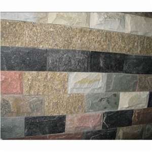 Split Face Multicolor Quartzite Mushroom Stone for Walling Cladding