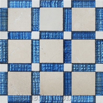 Fusion Glass, Beige Marble Mosaic