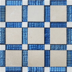 Fusion Glass, Beige Marble Mosaic Fusion Glass, Beige Marble Mosaic