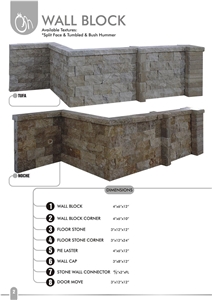 Split Face Tumbled Wall Tiles