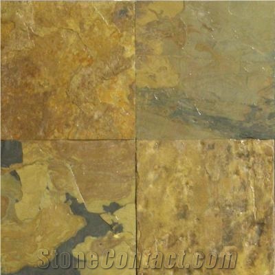 California Gold Slate Slabs & Tiles, India Yellow Slate