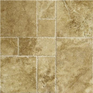 Light Walnut Travertine Versailles Pattern Slabs & Tiles