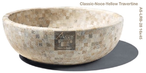 Classic - Noce - Yellow Travertine Mosaic Sink