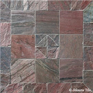 Copper Slate Slabs & Tiles, India Brown Slate