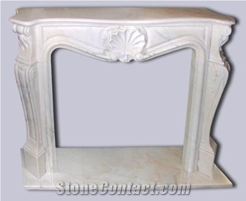 Carrara White Marble Fireplace