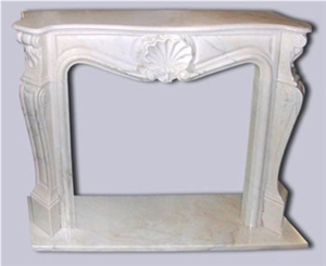 Carrara White Marble Fireplace