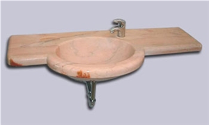 Rosa Portogallo Marble Bathroom Wash Sink, Pink Marble