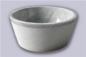 White Carrara Bath Wash Basin