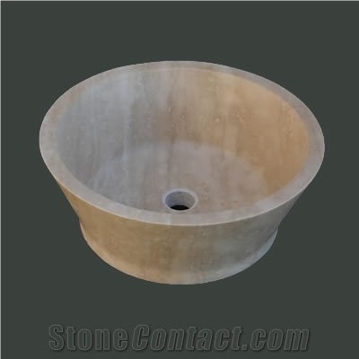 Beige Travertine Wash Basin