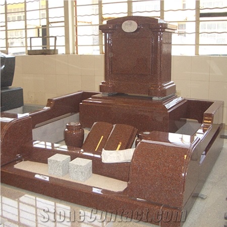 Maple Red Granite Tombstone
