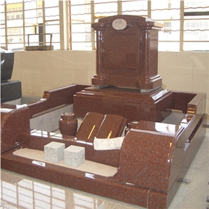 Maple Red Granite Tombstone