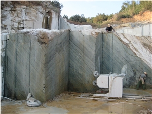 Green Wooden Vein Jade Color Marble Quarry Blocks