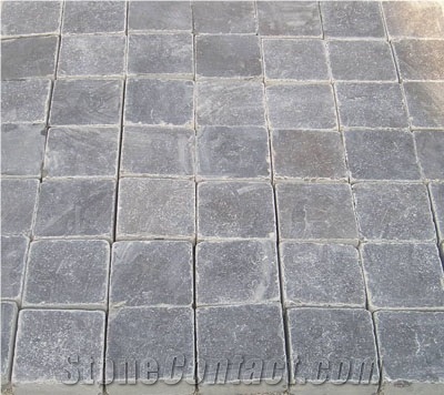 China Blue Limestone Hond Tumbled Paver