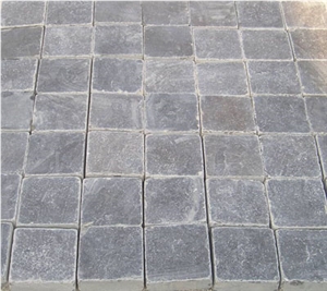 China Blue Limestone Hond Tumbled Paver